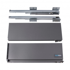 Выдвижной ящик AKS Slimbox 128*450 (средний) push to open, графит